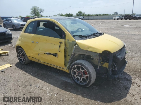 2013 FIAT 500 Sport with VIN 3C3CFFBR2DT739877, listed as a Copart auction lot 50648455 with 71,494 mi miles and Salvage Title. Bid and sale history available at carsss.com. Image 4.