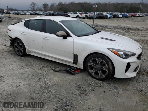2020 Kia Stinger GT-Line with VIN KNAE15LAXL6072472, listed as a Copart auction lot 43606355 with 45,934 mi miles and Salvage Title. Bid and sale history available at DreamBid. Image 4.