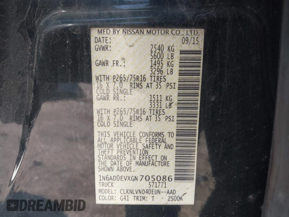 2016 Nissan Frontier S with VIN 1N6AD0EVXGN705086, listed as a IAAI auction lot 42425274 with 110,614 mi miles and . Bid and sale history available at DreamBid. Image 9.