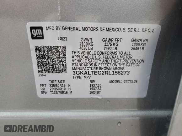 2024 GMC Terrain SLE z VIN 3GKALTEG2RL156273, wystawiony jako Copart lot #57972305 z przebiegiem Nie podano mil oraz Szkoda całkowita • Salvage title. Historia ofert i sprzedaży dostępna na DreamBid. Obrazek 13.