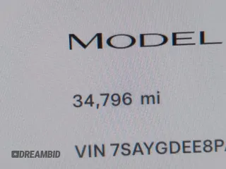 2023 Tesla Model Y Long Range with VIN 7SAYGDEE8PA121218, listed as a IAAI auction lot 41888923 with 34,796 mi miles. Bid and sale history available at carsss.com. Image 16.
