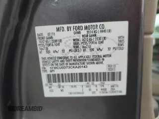 2012 Ford Escape XLT with VIN 1FMCU0D73CKA20143, listed as a Copart auction lot 63111075 with 136,942 mi miles and Salvage title. Bid and sale history available at DreamBid. Image 14.
