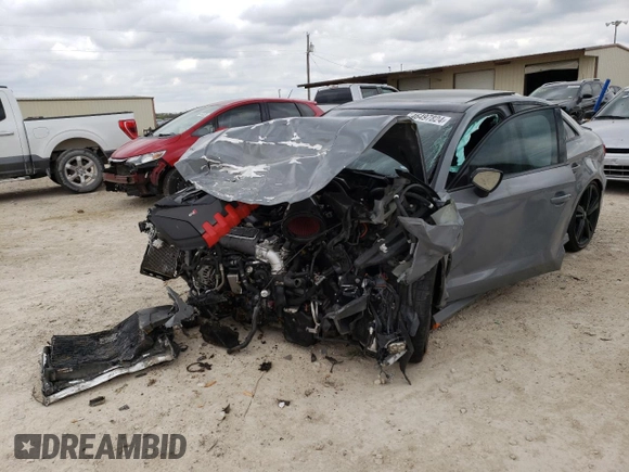 2018 Audi RS 3 z VIN WUABWGFF0J1908216, wystawiony jako Copart lot #46497824 z przebiegiem 36 020 mil mil oraz . Historia ofert i sprzedaży dostępna na DreamBid. Obrazek 1.