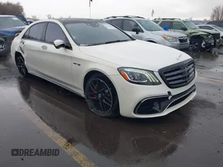 2019 Mercedes-Benz S-Class AMG S 63 with VIN WDDUG8JBXKA434294, listed as a IAAI auction lot 41239594 with 65,778 mi miles. Bid and sale history available at carsss.com. Image 1.