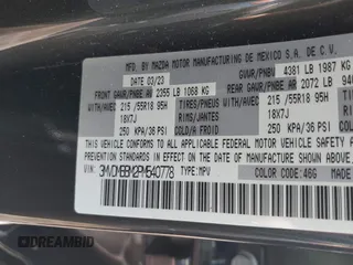 2023 Mazda CX-30 2.5 S Select Package with VIN 3MVDMBBM2PM540778, listed as a IAAI auction lot 41902092 with 13,388 mi miles. Bid and sale history available at carsss.com. Image 9.