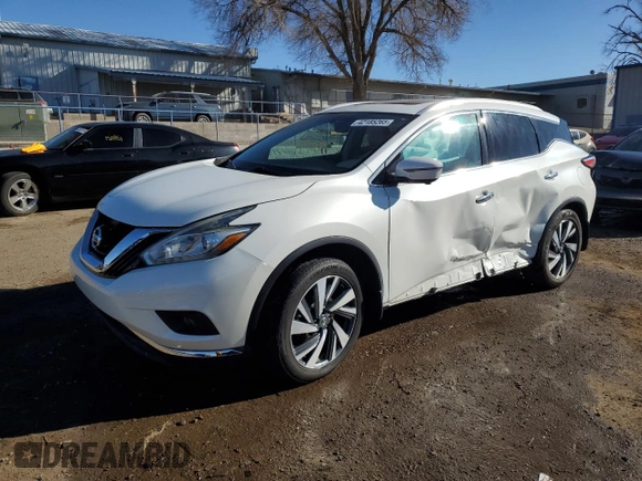2018 Nissan Murano S with VIN 5N1AZ2MH7JN171396, listed as a Copart auction lot 42185265 with 39,602 mi miles and Salvage Title. Bid and sale history available at DreamBid. Image 1.