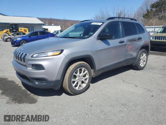 2016 Jeep Cherokee Sport with VIN 1C4PJMAB7GW215062, listed as a Copart auction lot 49578815 with 134,909 mi miles and Salvage Title. Bid and sale history available at carsss.com. Image 1.