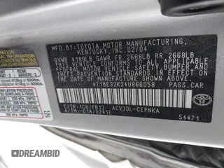2004 Toyota Camry LE with VIN 4T1BE32K24U866058, listed as a IAAI auction lot 42094444 with 279,074 mi miles. Bid and sale history available at carsss.com. Image 9.