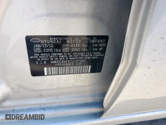 2012 Hyundai Elantra Touring SE with VIN KMHDC8AE6CU147482, listed as a Copart auction lot 48552545 with 142,384 mi miles and Salvage Title. Bid and sale history available at carsss.com. Image 14.