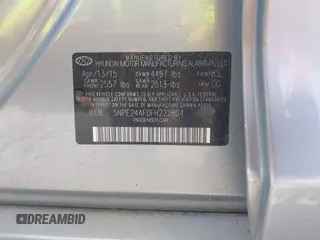 2015 Hyundai Sonata 2.4L SE with VIN 5NPE24AF0FH222804, listed as a IAAI auction lot 42188889 with 131,768 mi miles. Bid and sale history available at carsss.com. Image 9.