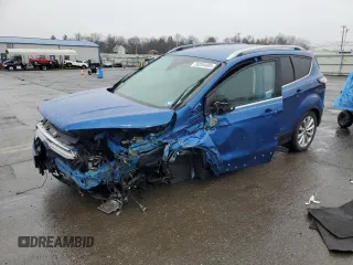 2017 Ford Escape Titanium with VIN 1FMCU9JD6HUD47758, listed as a Copart auction lot 50354405 with 83,243 mi miles and Salvage Title. Bid and sale history available at carsss.com. Image 1.