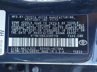 2018 Toyota Avalon XLE with VIN 4T1BK1EB5JU283116, listed as a IAAI auction lot 41979113 with 83,714 mi miles. Bid and sale history available at carsss.com. Image 9.