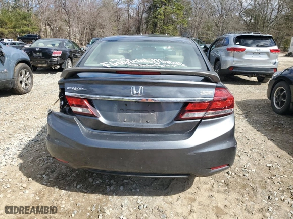 2013 Honda Civic Sdn LX with VIN 19XFB2F58DE020254, listed as a Copart auction lot 50986305 with 190,666 mi miles and Clean Title. Bid and sale history available at carsss.com. Image 6.