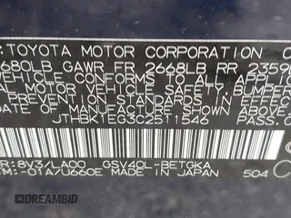 2012 Lexus ES 330 with VIN JTHBK1EG3C2511546, listed as a IAAI auction lot 42660862 with 107,071 mi miles and . Bid and sale history available at DreamBid. Image 9.