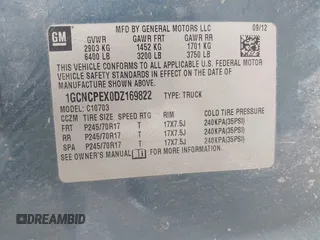 2013 Chevrolet Silverado 1500 Work Truck with VIN 1GCNCPEX0DZ169822, listed as a IAAI auction lot 41817944 with 245,451 mi miles and . Bid and sale history available at DreamBid. Image 9.