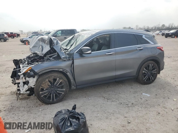 2021 Infiniti QX50 LUXE with VIN 3PCAJ5BBXMF109344, listed as a Copart auction lot 42015323 with 38,451 mi miles. Bid and sale history available at carsss.com. Image 1.