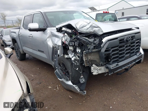 2022 Toyota Tundra Limited Hybrid with VIN 5TFJC5DB8NX009385, listed as a IAAI auction lot 41952224 with 40,497 mi miles and . Bid and sale history available at DreamBid. Image 1.