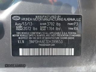2013 Hyundai Elantra Limited с VIN 5NPDH4AE3DH399653, выставлен на аукционе IAAI как лот 42577802 с пробегом 141 631 миль миль и . История ставок и продаж доступна на DreamBid. Изображение 9.