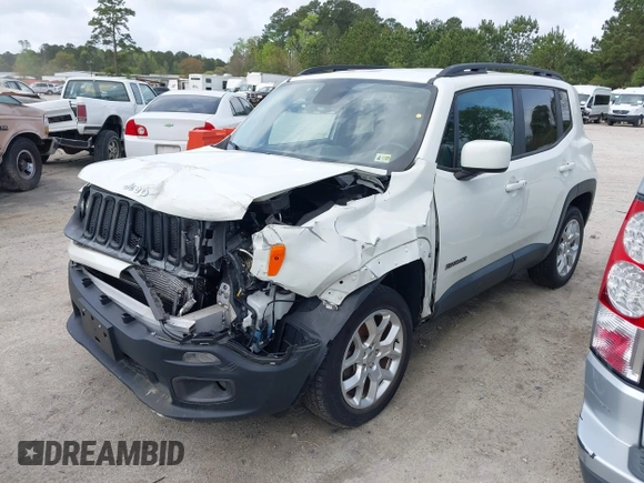 2017 Jeep Renegade Latitude with VIN ZACCJBBB7HPF65291, listed as a IAAI auction lot 41962386 with 45,705 mi miles. Bid and sale history available at carsss.com. Image 17.