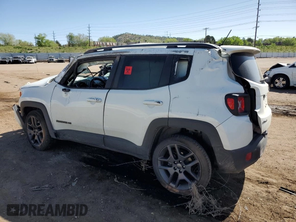 2021 Jeep Renegade 80th Anniversary with VIN ZACNJDBB3MPM38405, listed as a Copart auction lot 57066995 with Not provided miles and Salvage title. Bid and sale history available at DreamBid. Image 2.