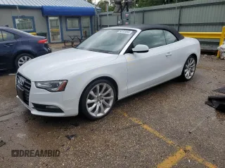 2013 Audi A5 Premium Plus with VIN WAULFAFH1DN005261, listed as a Copart auction lot 60153695 with 136,188 mi miles and Salvage title. Bid and sale history available at DreamBid. Image 1.