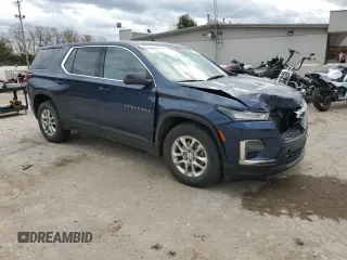 2022 Chevrolet Traverse LS with VIN 1GNEVFKW8NJ190604, listed as a Copart auction lot 78693064 with 34,252 mi miles and Salvage Title. Bid and sale history available at carsss.com. Image 4.