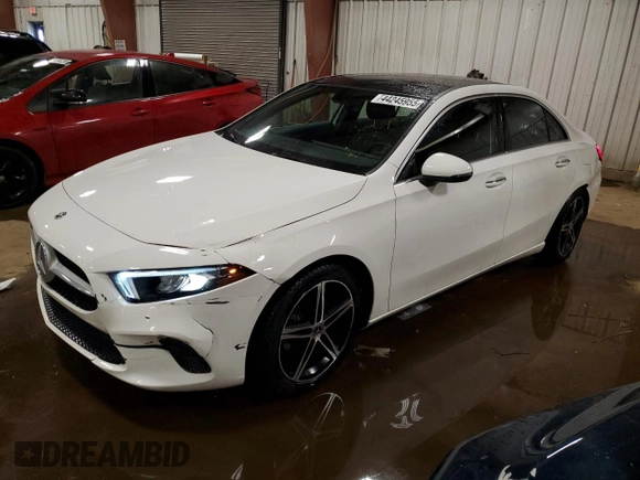 2022 Mercedes-Benz A 220 with VIN W1K3G4FB7NJ372242, listed as a Copart auction lot 44245955 with 44,009 mi miles and Salvage Title. Bid and sale history available at DreamBid. Image 1.