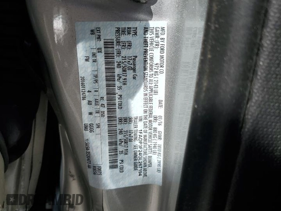 2016 Ford Focus SE with VIN 1FADP3F24GL267194, listed as a Copart auction lot 48812385 with 154,466 mi miles and Salvage Title. Bid and sale history available at carsss.com. Image 14.