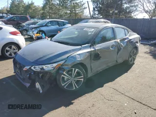 2022 Nissan Sentra SR with VIN 3N1AB8DV7NY285265, listed as a Copart auction lot 43955645 with 21,972 mi miles and Salvage Title. Bid and sale history available at carsss.com. Image 1.