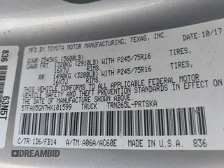 2017 Toyota Tacoma SR with VIN 5TFAX5GN7HX101599, listed as a IAAI auction lot 41762674 with 160,973 mi miles. Bid and sale history available at carsss.com. Image 9.