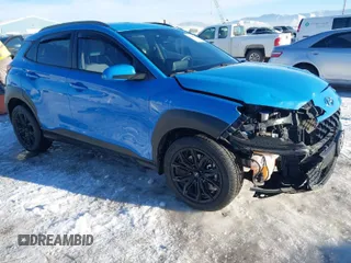 2023 Hyundai Kona SEL with VIN KM8K6CAB3PU956256, listed as a IAAI auction lot 41286226 with 24,973 mi miles. Bid and sale history available at carsss.com. Image 1.