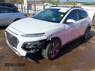 2019 Hyundai Kona Ultimate with VIN KM8K53A53KU373496, listed as a IAAI auction lot 42009405 with 69,206 mi miles and . Bid and sale history available at carsss.com. Image 17.
