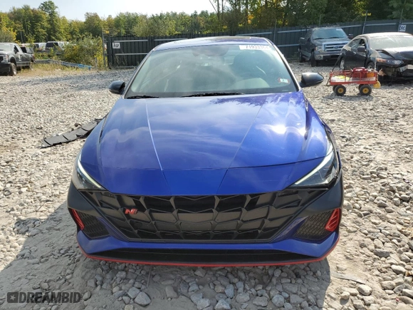 2022 Hyundai Elantra N with VIN KMHLW4AK1NU002953, listed as a Copart auction lot 71933364 with 27,515 mi miles and Salvage Title. Bid and sale history available at carsss.com. Image 5.
