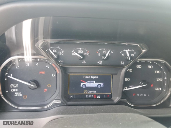 2022 GMC Sierra 1500 Limited Elevation with VIN 1GTU9CETXNZ206165, listed as a Copart auction lot 52747375 with 52,607 mi miles and Salvage Title. Bid and sale history available at carsss.com. Image 9.