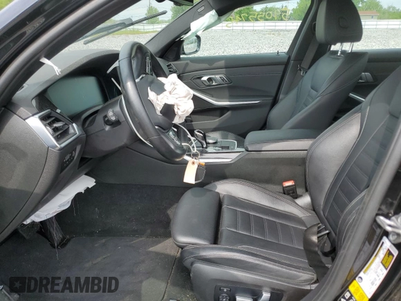 2022 BMW 3 Series 330i xDrive with VIN 3MW5R7J07N8C52051, listed as a Copart auction lot 59055745 with Not provided miles and Salvage title. Bid and sale history available at DreamBid. Image 7.