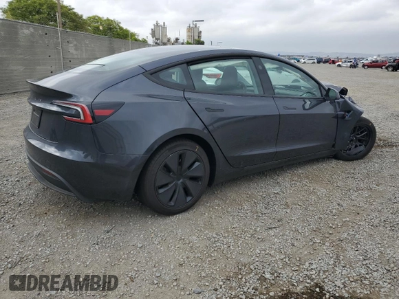 2025 Tesla Model 3 Long Range with VIN 5YJ3E1EA5SF918823, listed as a Copart auction lot 55966905 with 3,754 mi miles and Salvage title. Bid and sale history available at DreamBid. Image 3.