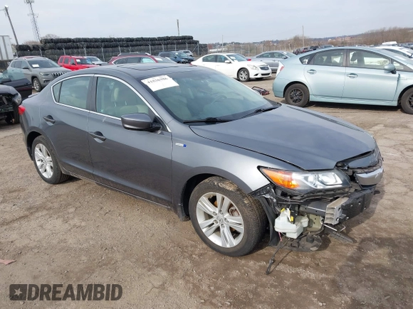 2013 Acura ILX Hybrid Tech Pkg with VIN 19VDE3F70DE300703, listed as a IAAI auction lot 41836986 with 120,765 mi miles. Bid and sale history available at carsss.com. Image 1.