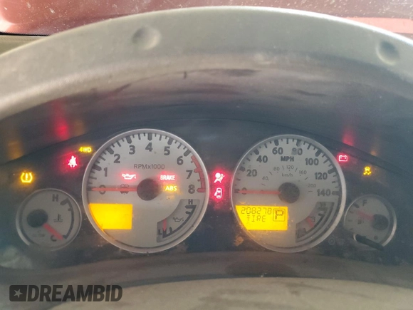2012 Nissan Xterra X with VIN 5N1AN0NW0CC519910, listed as a Copart auction lot 48506275 with 208,278 mi miles and Salvage Title. Bid and sale history available at carsss.com. Image 9.