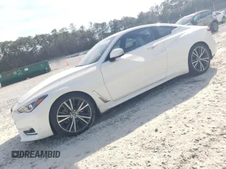 2021 Infiniti Q60 Luxe with VIN JN1EV7KK0MM410099, listed as a Copart auction lot 48942315 with 34,017 mi miles and Salvage Title. Bid and sale history available at carsss.com. Image 1.