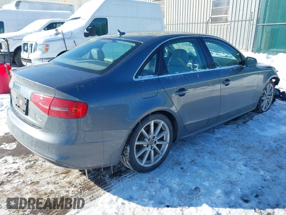2015 Audi A4 Premium Plus with VIN WAUFFAFL6FN004207, listed as a IAAI auction lot 41639153 with 62,409 mi miles. Bid and sale history available at carsss.com. Image 4.