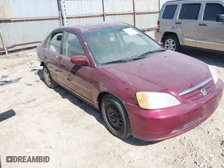 2003 Honda Civic EX with VIN 2HGES26743H513074, listed as a IAAI auction lot 41761316 with 186,019 mi miles. Bid and sale history available at carsss.com. Image 1.