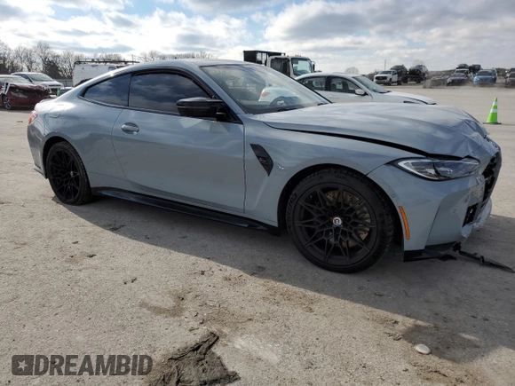 2023 BMW M4 Competition xDrive with VIN WBS43AZ01PCM53210, listed as a Copart auction lot 82760343 with 0 mi miles. Bid and sale history available at carsss.com. Image 4.