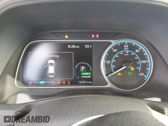 2023 Nissan LEAF S with VIN 1N4AZ1BV8PC556452, listed as a Copart auction lot 52210085 with 12,587 mi miles and Salvage Title. Bid and sale history available at DreamBid. Image 9.
