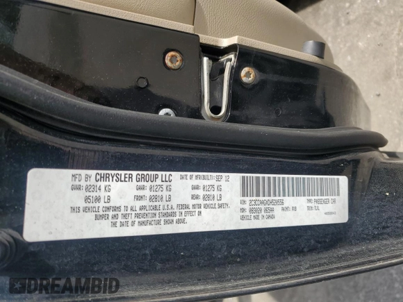 2013 Chrysler 300 with VIN 2C3CCAAGXDH520556, listed as a Copart auction lot 51050035 with 183,167 mi miles and Salvage Title. Bid and sale history available at carsss.com. Image 12.