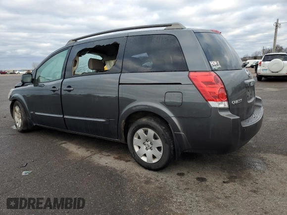 2006 Nissan Quest SL with VIN 5N1BV28U36N123246, listed as a Copart auction lot 82884794 with 0 mi miles and Salvage Title. Bid and sale history available at carsss.com. Image 2.