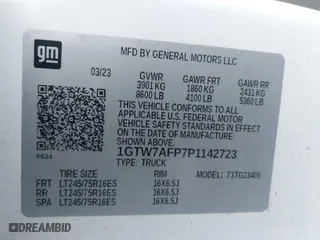 2023 GMC Savana Cargo Van with VIN 1GTW7AFP7P1142723, listed as a IAAI auction lot 41745978 with 25,302 mi miles. Bid and sale history available at carsss.com. Image 9.