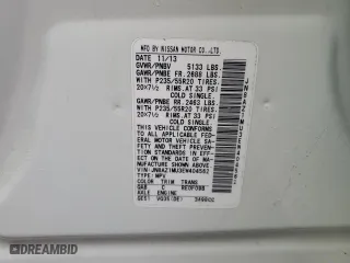2014 Nissan Murano LE with VIN JN8AZ1MU3EW404562, listed as a Copart auction lot 73797594 with 0 mi miles and Salvage Title. Bid and sale history available at carsss.com. Image 14.