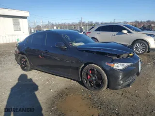 2018 Alfa Romeo Giulia Ti Sport with VIN ZARFAEEN6J7564744, listed as a Copart auction lot 85577794 with 59,395 mi miles and Salvage Title. Bid and sale history available at carsss.com. Image 4.