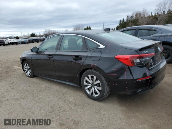2022 Honda Civic Sedan LX with VIN 2HGFE2F25NH100499, listed as a Copart auction lot 53051125 with 105,115 mi miles and Clean Title. Bid and sale history available at carsss.com. Image 2.