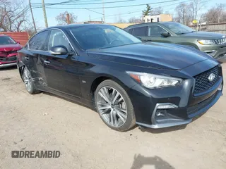 2020 Infiniti Q50 Pure with VIN JN1EV7AR8LM254553, listed as a IAAI auction lot 41774408 with 26,570 mi miles and . Bid and sale history available at DreamBid. Image 1.